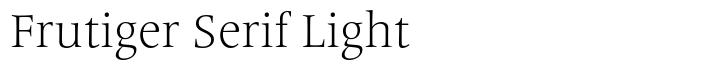 Frutiger Serif Pro Light
